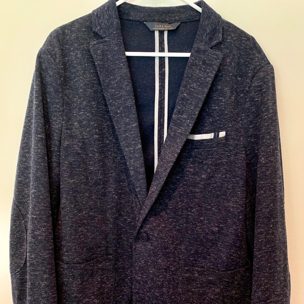 Zara Man Blue-Gray Sweater Blazer